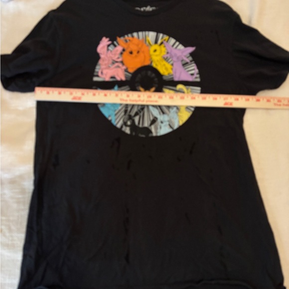 Pokémon Graphic Black T-Shirt Women’s Large 100% Cotton Pink Yellow Blue - Picture 5 of 7